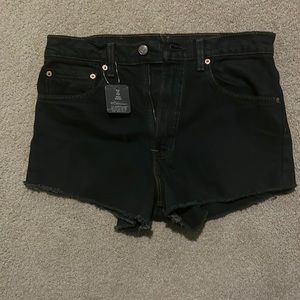 Urban Renewal black denim shorts